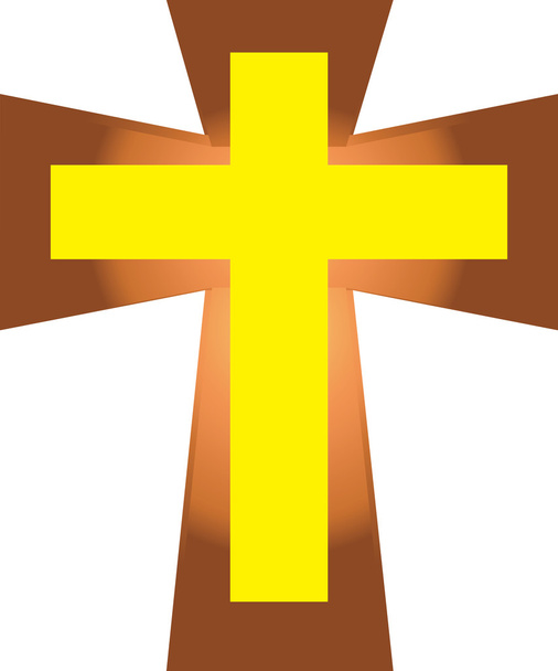 Yellow Jesus Cross on Cross Isolated - Vector, Image