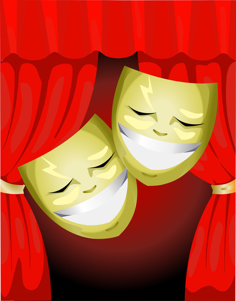 Símbolos de máscaras de teatro
 - Vetor, Imagem