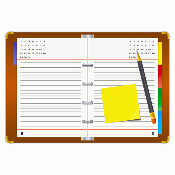 Office supplies on a white background. - Vector, Image