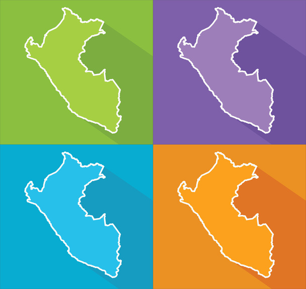 Mapas coloridos - Perú
 - Vector, imagen