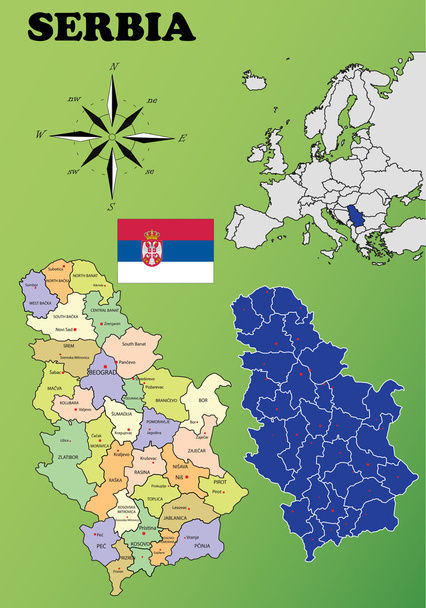 Serbienkarten - Vektor, Bild