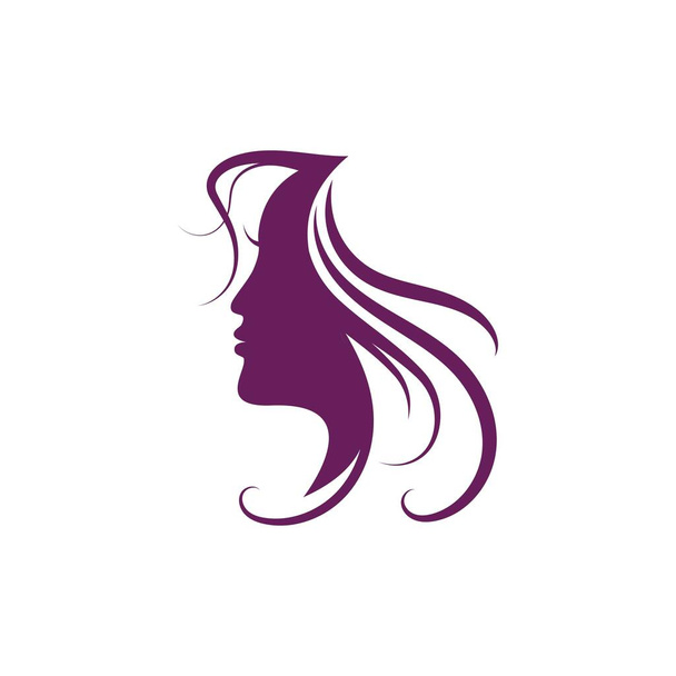 Mujer cara silueta carácter ilustración logo icono vector - Vector, imagen