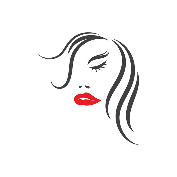 Žena tvář silueta znak ilustrace logo vektor - Vektor, obrázek