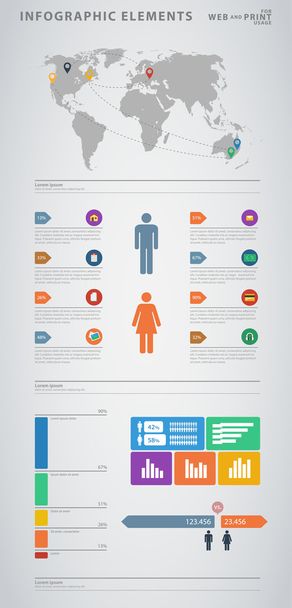 High quality business infographic elements  - Vetor, Imagem