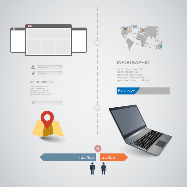 High quality business infographic elements - Vektör, Görsel