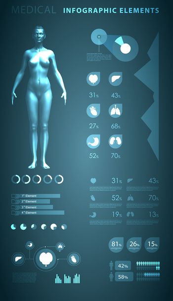 Medical infographic elements - Διάνυσμα, εικόνα