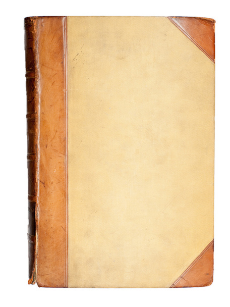 Blank cover of 19-th century book with leather elements - Photo, Image