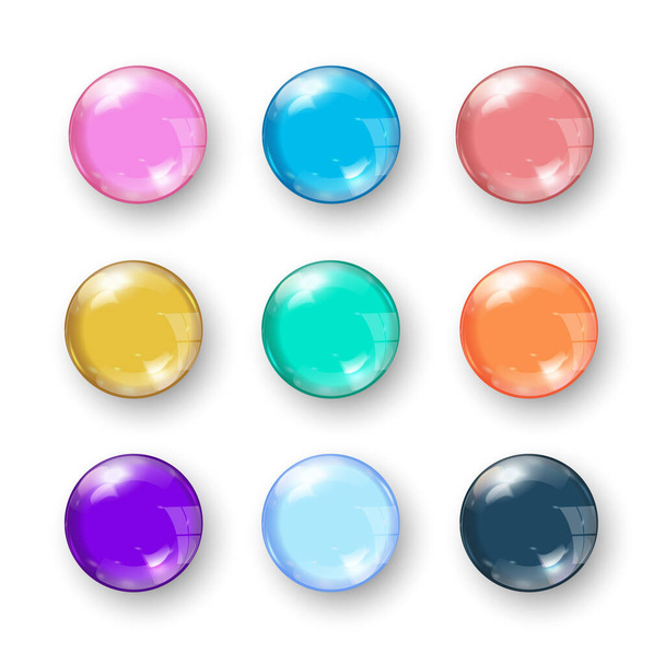 Set of colorful balls on white background, vector illustration - Vettoriali, immagini