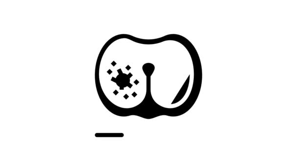 animacja ikony glifa mukormykozy płuc - Materiał filmowy, wideo