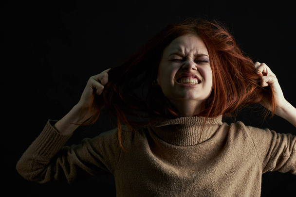 emotional woman depression disorder problem aggression - Zdjęcie, obraz