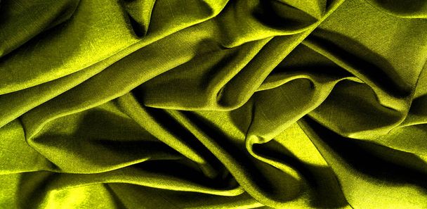 Hořčičná zelená. Abstraktní zelené pozadí přírodní tkaniny. bavlna. Textura, pozadí, vzor - Fotografie, Obrázek
