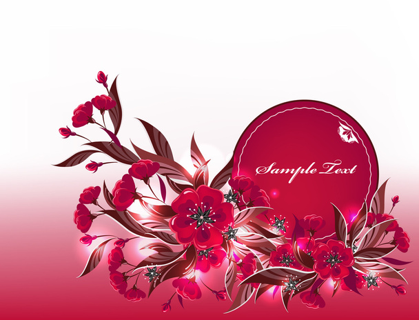 Red flower composition - Vector, Image