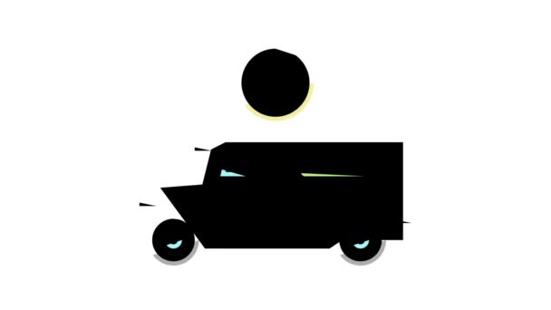 camión blindado transporte color icono animación - Imágenes, Vídeo