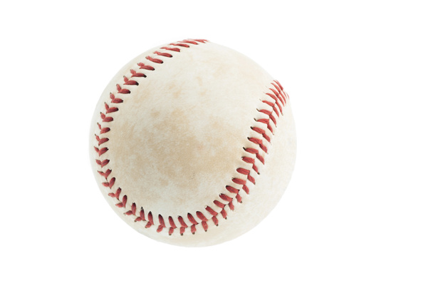Worn baseball isolated on white - Photo, Image