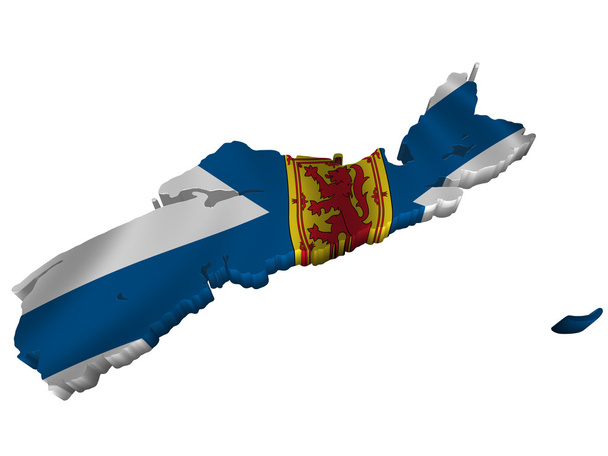 旗、ノバスコシア州の地図 - 写真・画像