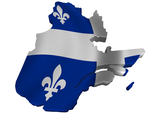 Flag and map of Quebec - Photo, Image