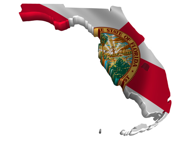 vlag en kaart van florida - Foto, afbeelding