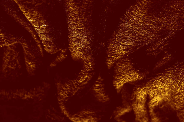 Velvet. Plush. Deep yellow. fabric with an even pile, longer and less dense than velvet. Expensive or spectacularly luxurious. luxuriously furnished, rich, dear - Photo, Image