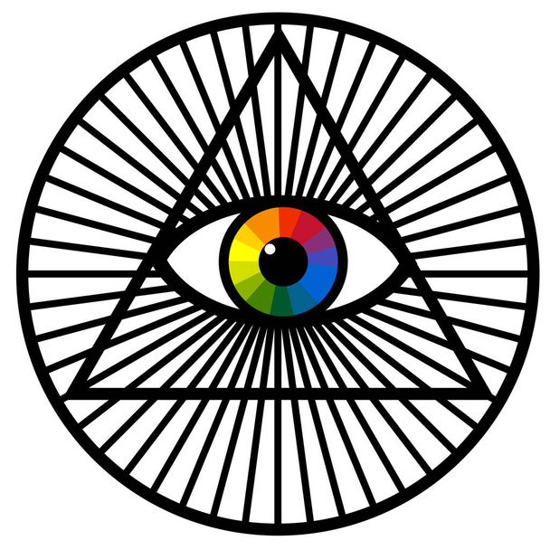 Третє око, Провидіння, всевидюще окультне око, - Вектор, зображення