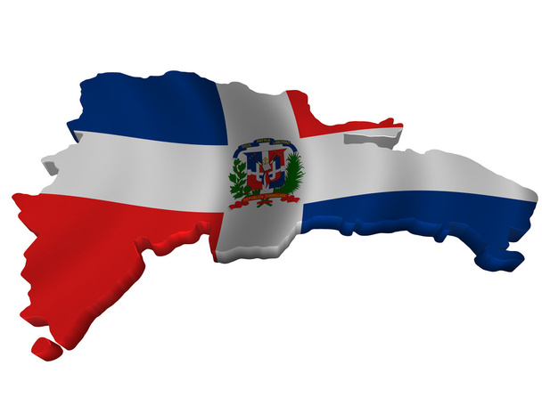 Flaga i mapę z Dominikany - Zdjęcie, obraz