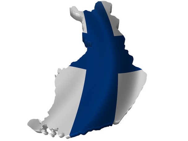 フラグとフィンランドの地図 - 写真・画像