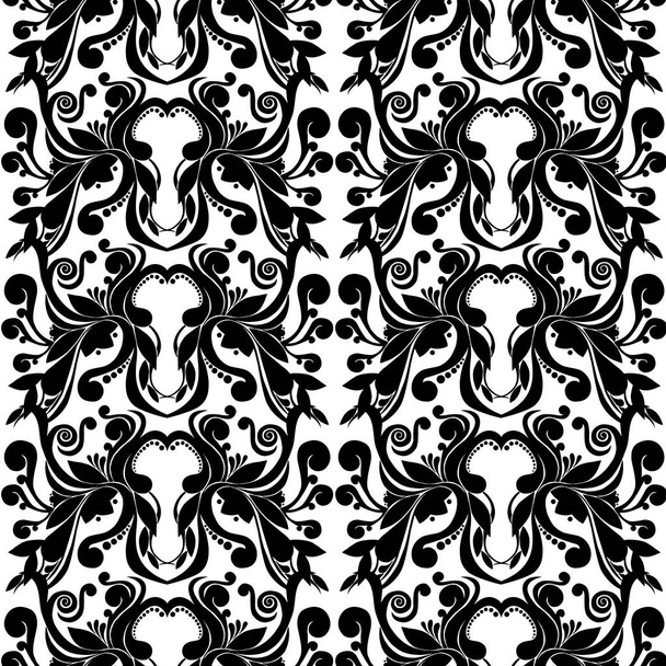 Abstract seamless black and white pattern. Vector monochrome background - ベクター画像