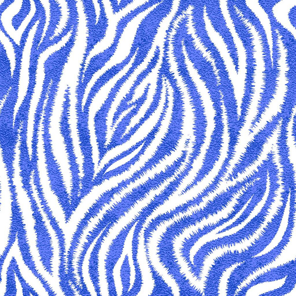 Varrat nélküli kék tigris bőr minta. Fémtigris bőrlenyomat. - Vektor, kép