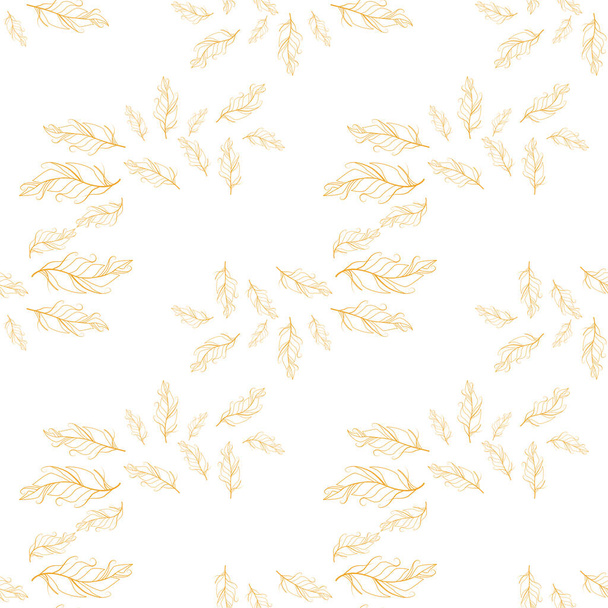 Pastel-colored seamless feather pattern. Seamless background with feathers of bird. Boho style - Wektor, obraz