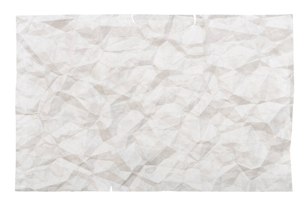 régi üres gyűrött papír copyspace elszigetelt fehér háttér - Fotó, kép