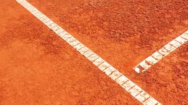 Tennis mark on clay surface. Ball was in. - Footage, Video