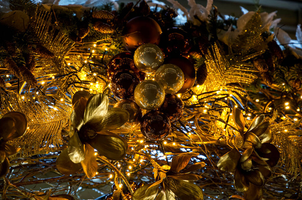 Christmas background golden color - Photo, Image