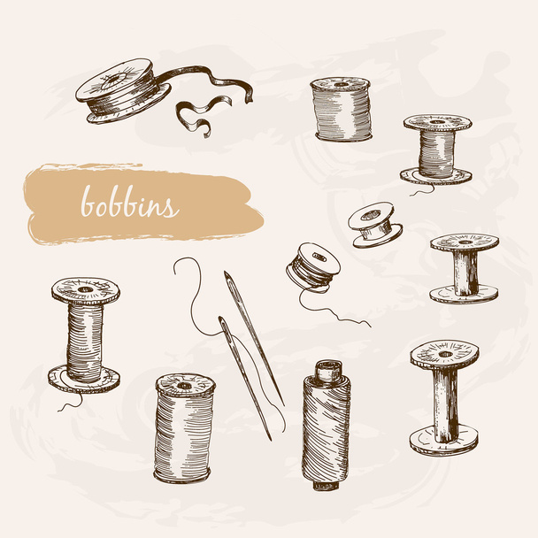 Thread Bobbins - Vector, Image