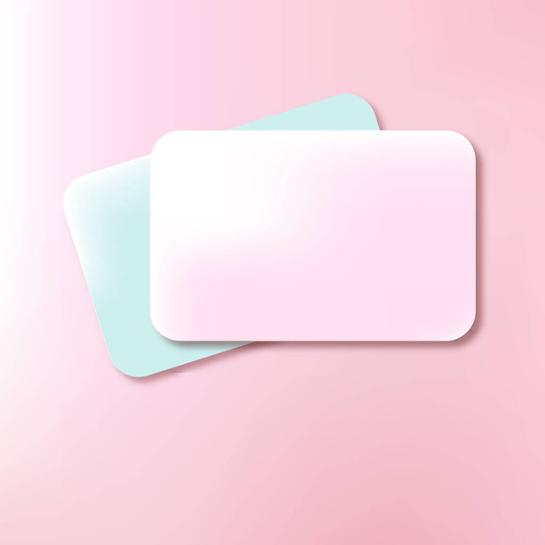 An empty business card isolated against a background of pink pastel tones minimal conceptual 3D rendering - Vektor, kép