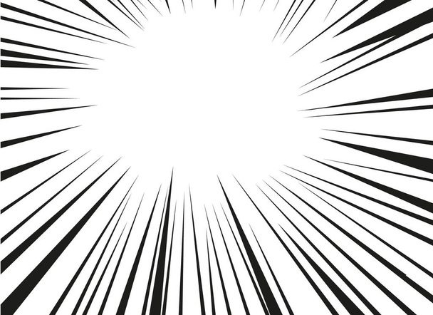 Manga effect, line of movement. Black and white retro illustration. - Vector, Image