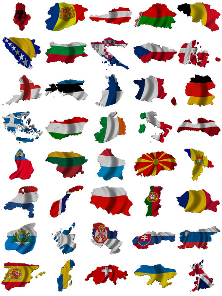 Флаг и карта Европы
 - Фото, изображение