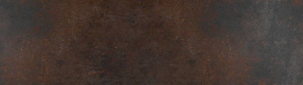 Grunge roestige donkere metalen achtergrond textuur banner panorama - Foto, afbeelding