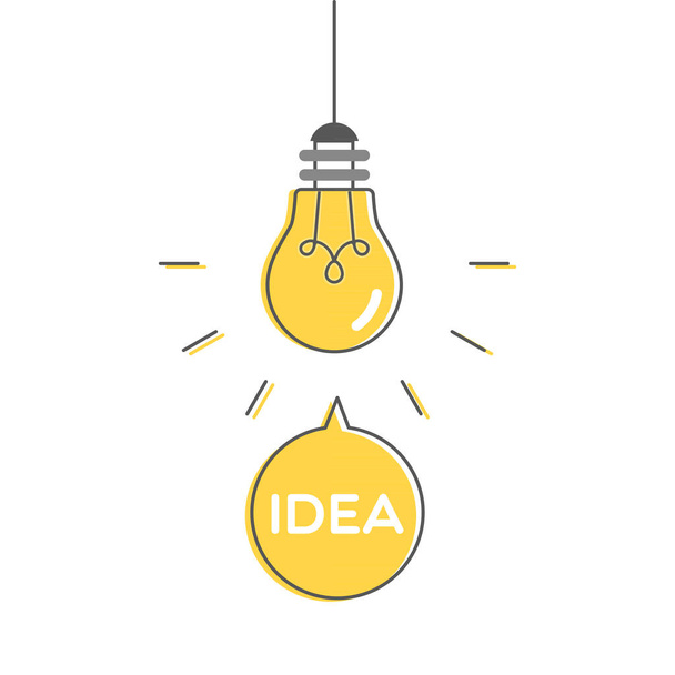 Light bulb idea. Vector illustration, flat design - Vector, Imagen