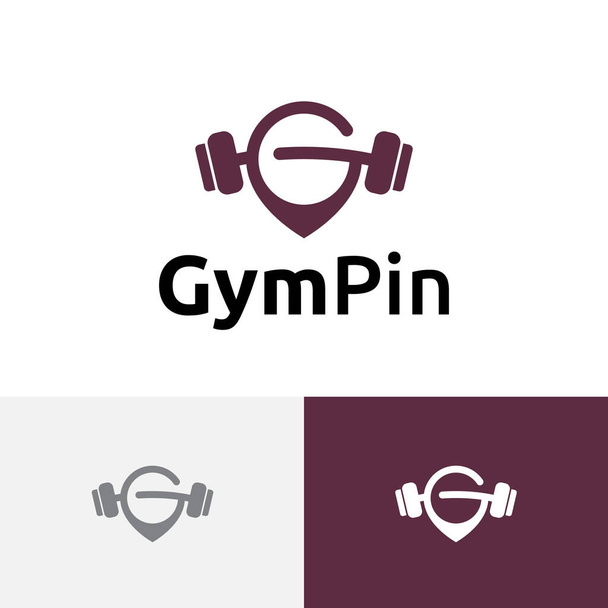 ジムピンアプリケーション｜強いバーベル健康的なライフスタイルのロゴ - ベクター画像