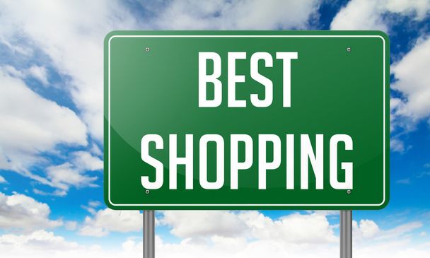 Best Shopping on Green Highway Signpost. - Photo, Image