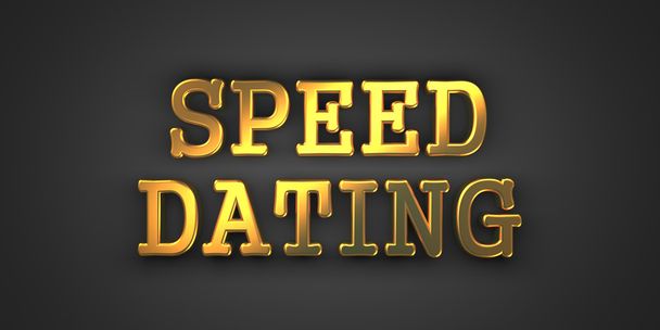 Speed Dating. Gold Text on Dark Background. - Photo, Image
