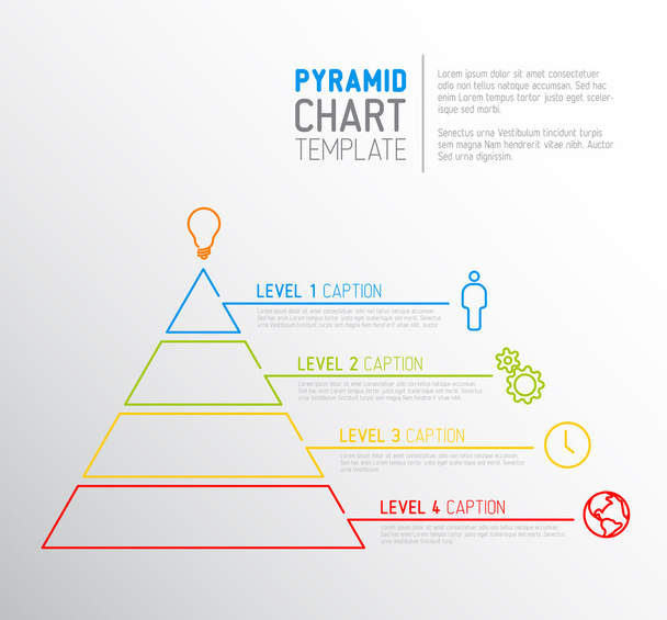 Pyramid chart diagram template - Vector, Image