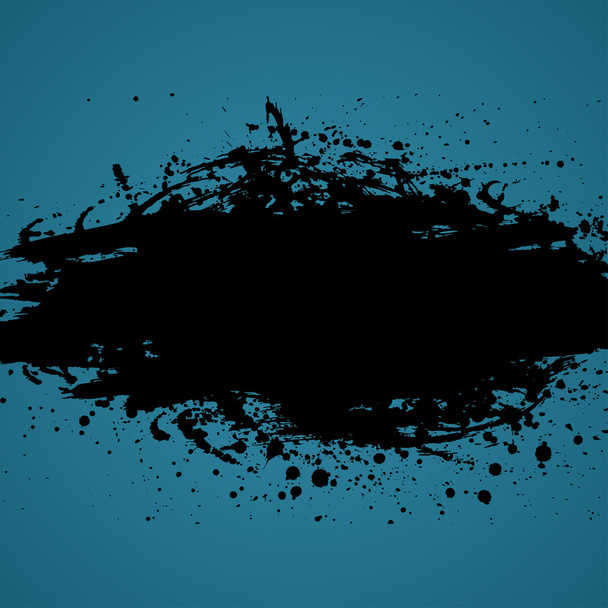 Splashes and drops background. Blue and black banner - Vector, Image
