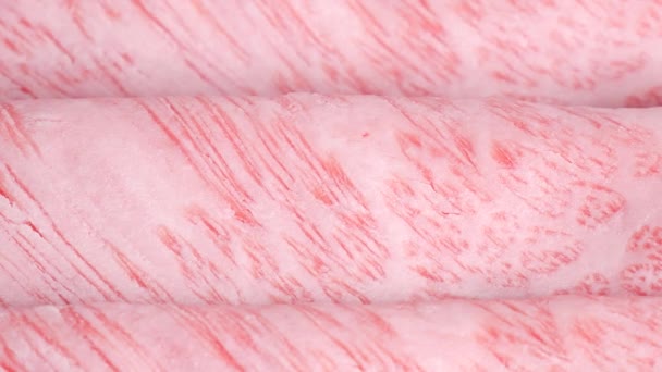 Japanese black beef shoulder loin slice Kuroge Wagyu - Footage, Video