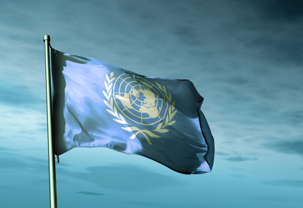 ENSZ zászló integet a szél - Fotó, kép