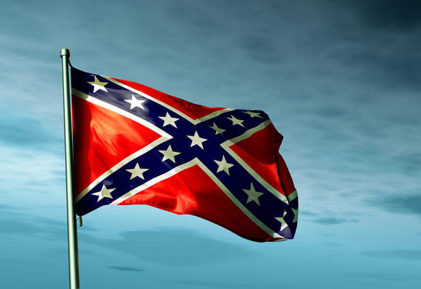 Confederate flag waving in the evening - Photo, Image
