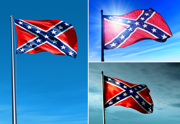 Flaga Konfederacji w godzinach wieczornych - Zdjęcie, obraz