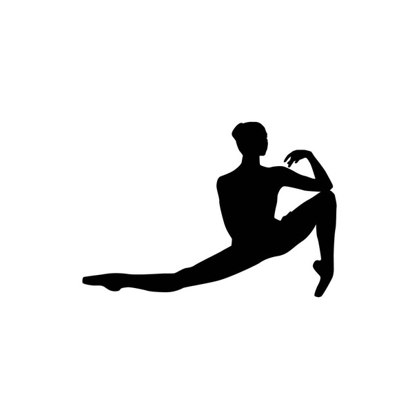 Ballet bailarina mujer silueta vector ilustración blanco y negro - Vector, Imagen