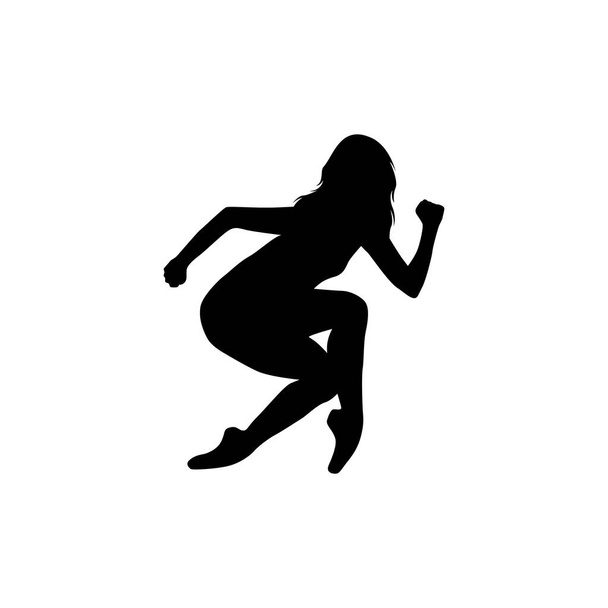 Балетна танцівниця силует жінка Векторні ілюстрації чорно-білий
 - Вектор, зображення