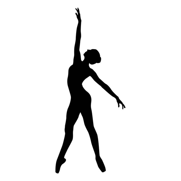 Dancer woman silhouette vector illustration black and white - Vektor, obrázek