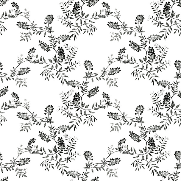 Wildflowers seamless pattern - Fotoğraf, Görsel